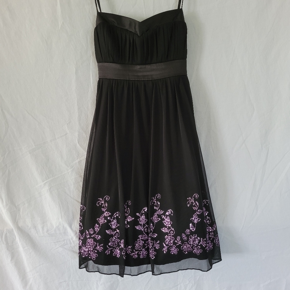 City Triangles Elegant Black and Purple Women's Skirt